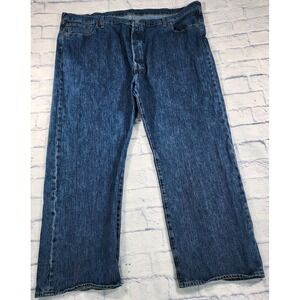 Levis 501 MENS 52X32 Blue Original Fit Button Fly BIG E Denim Cotton Jeans